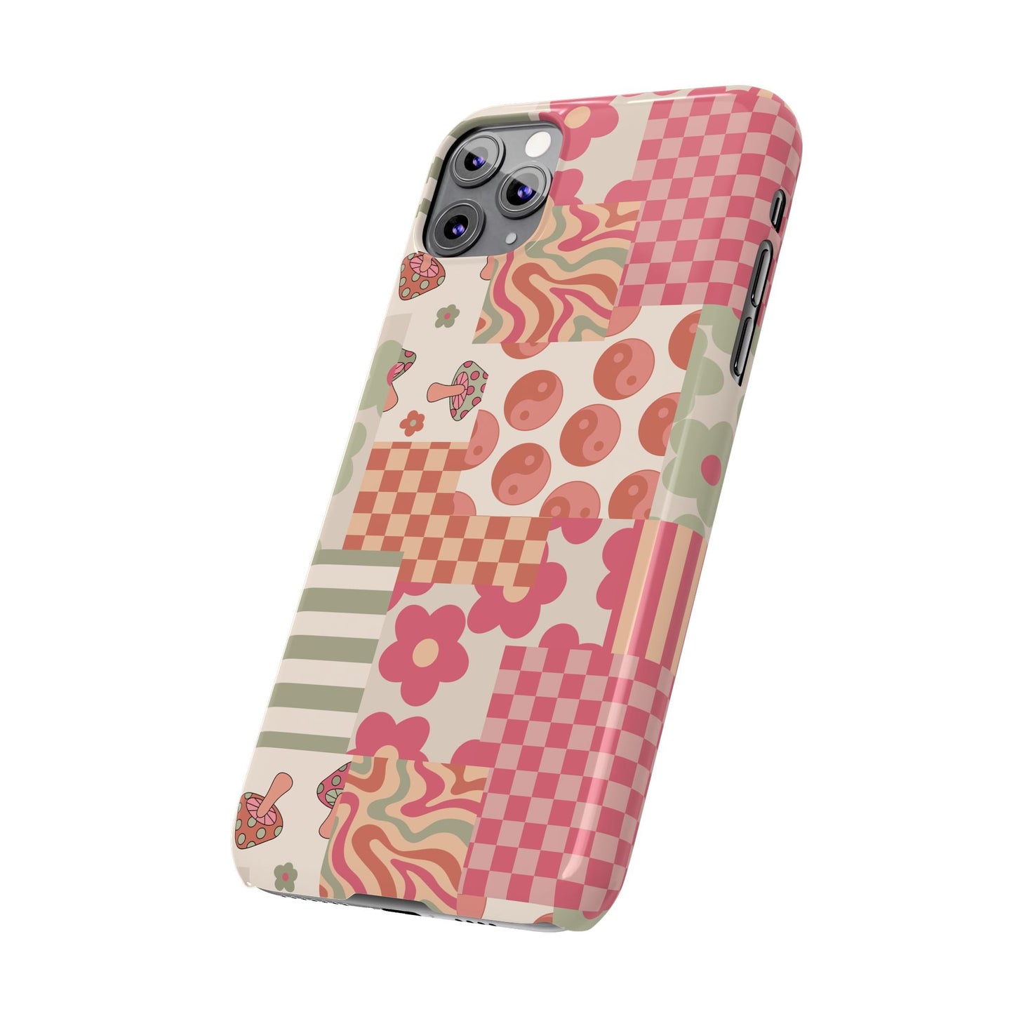 Groovy wavy mushroom Bright Phone Case