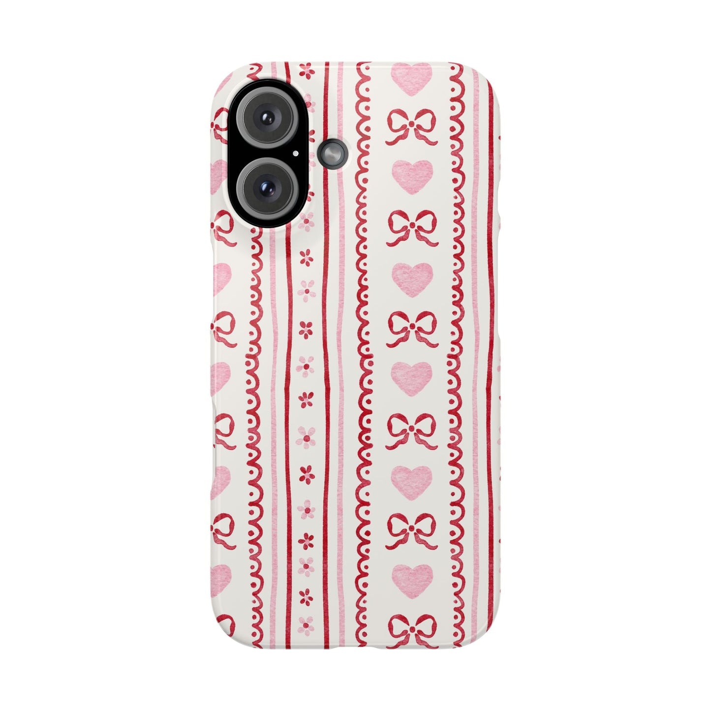 Watercolor Bow Slim Phone Case - Valentine's Day Print