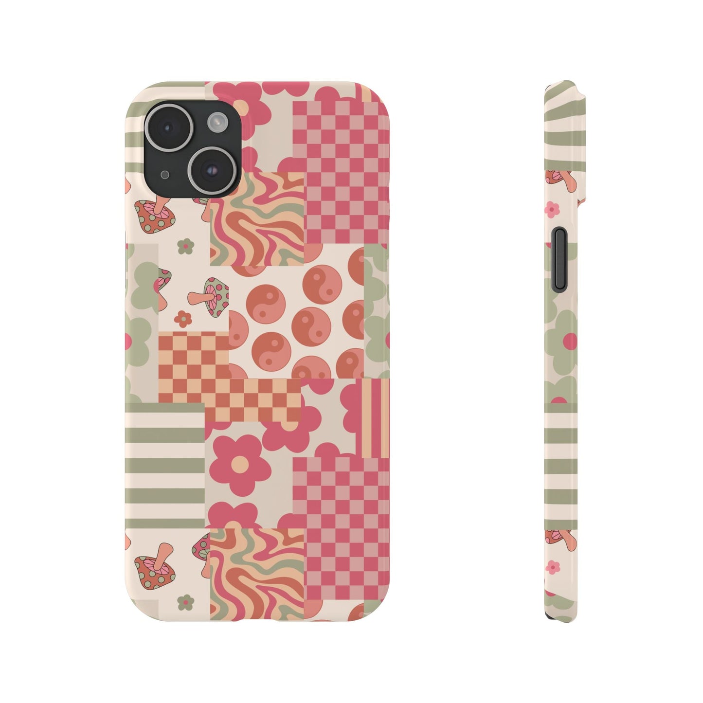 Groovy wavy mushroom Bright Phone Case