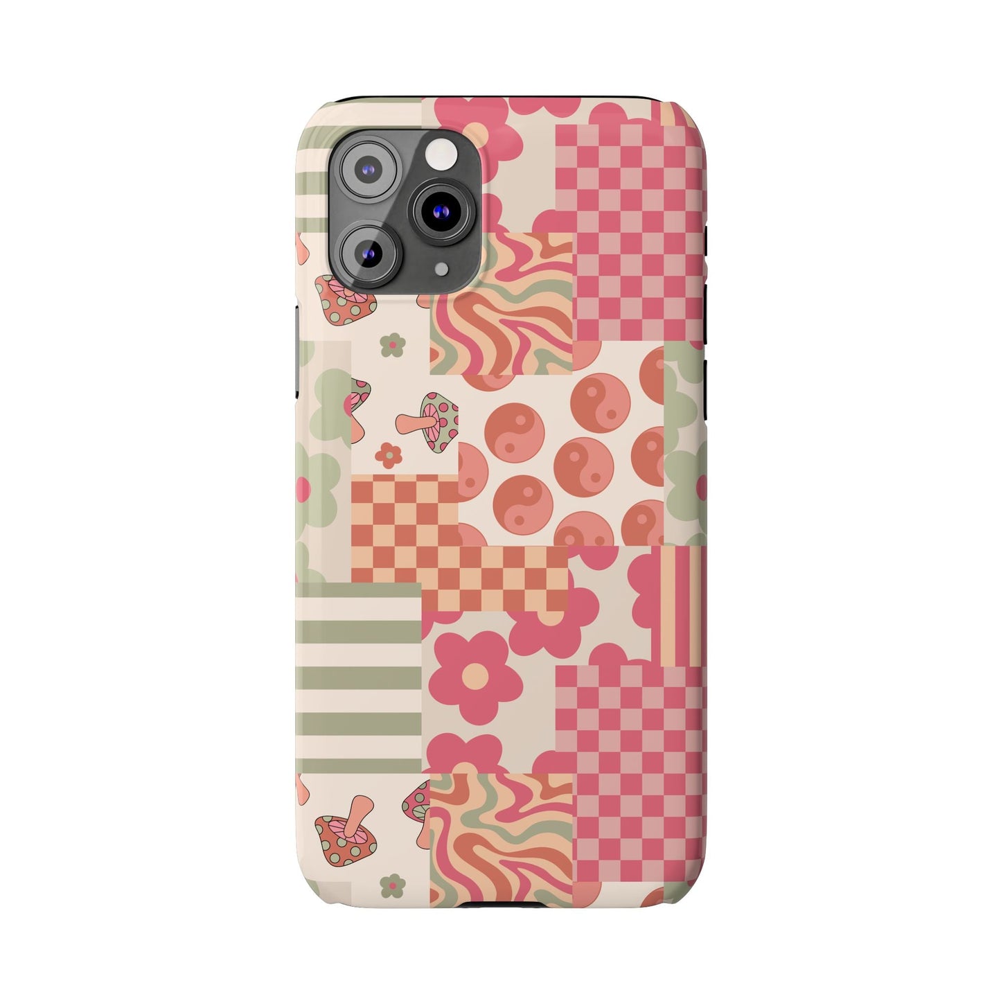 Groovy wavy mushroom Bright Phone Case