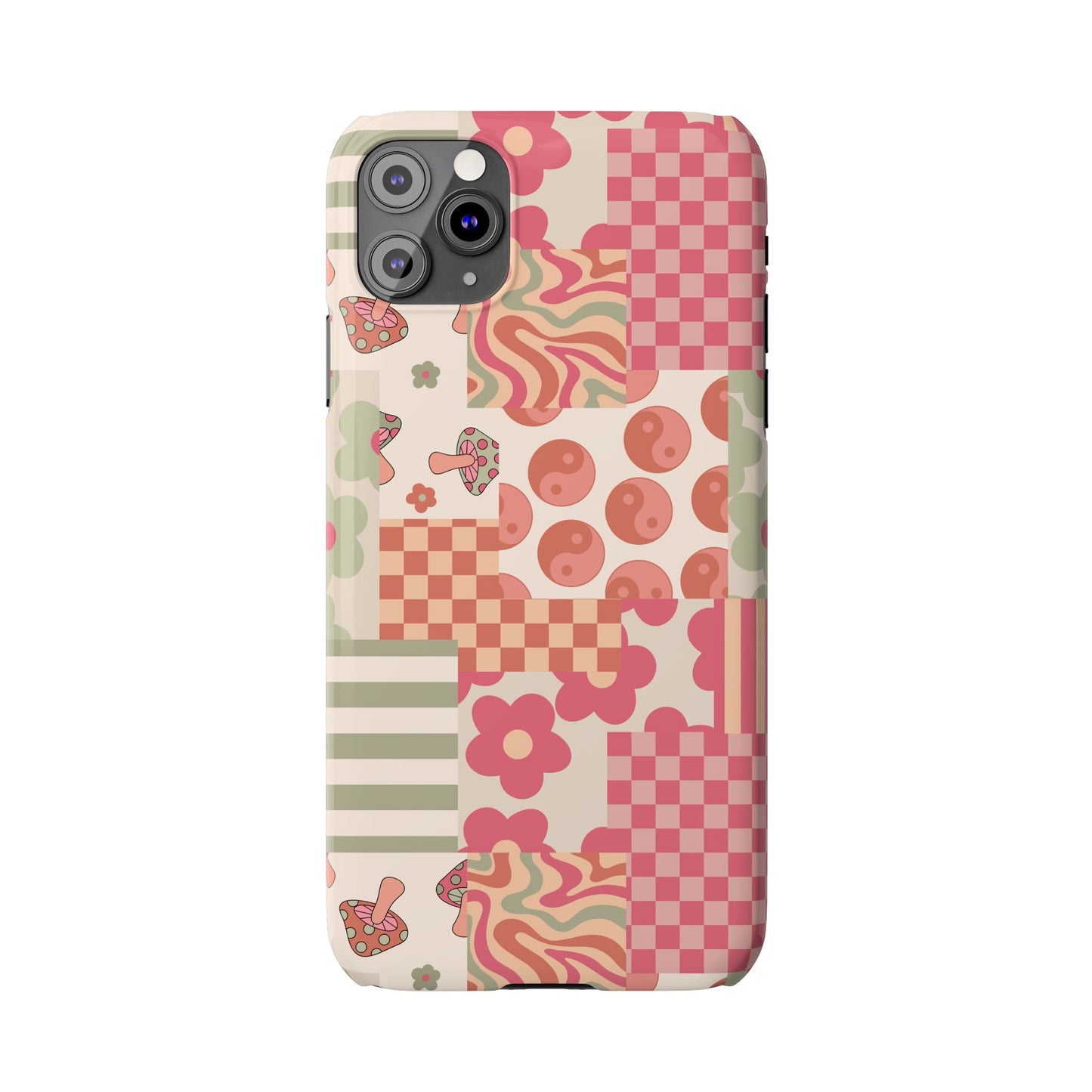 Groovy wavy mushroom Bright Phone Case