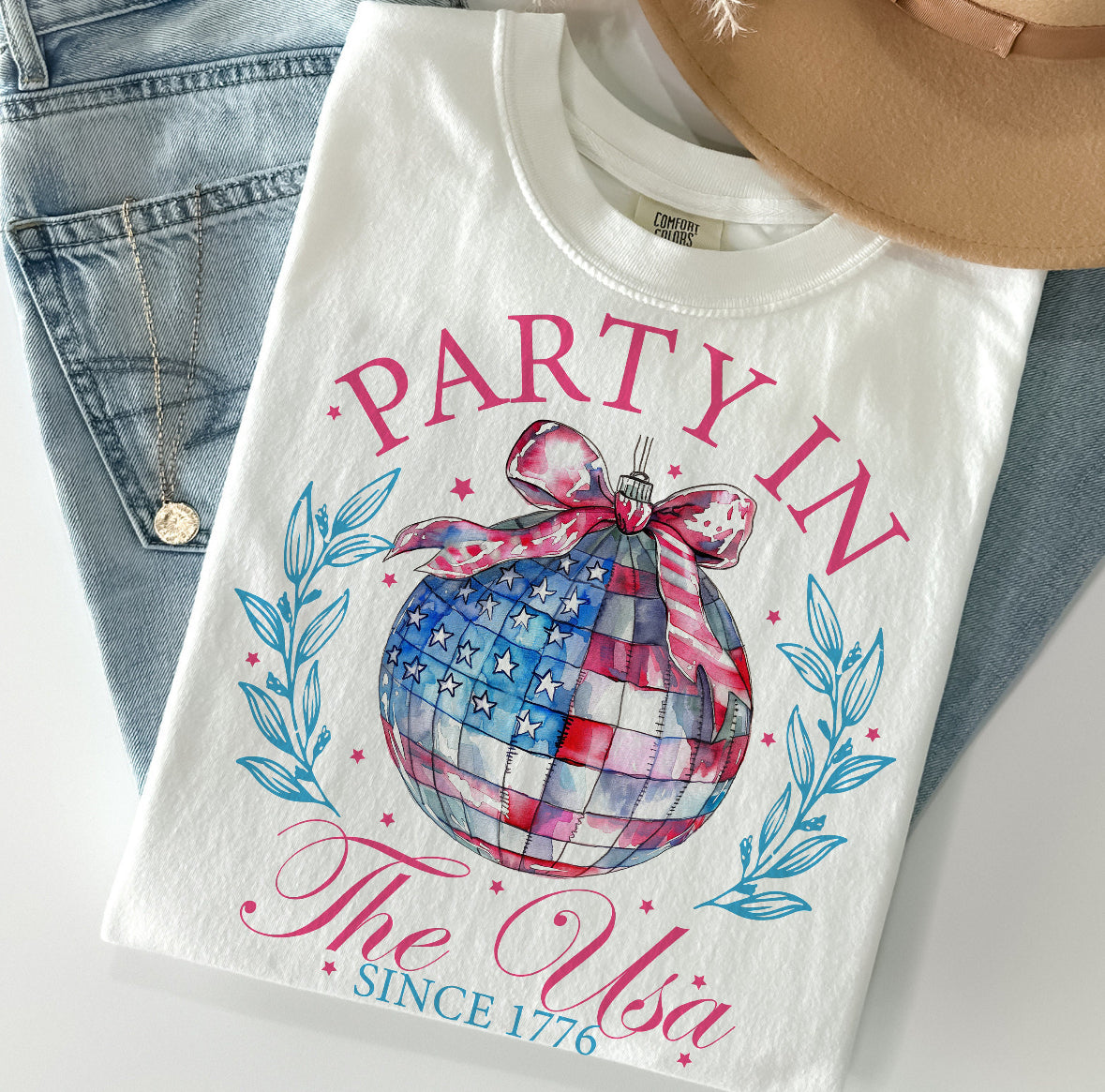 Party In The USA Disco Coquette Tee