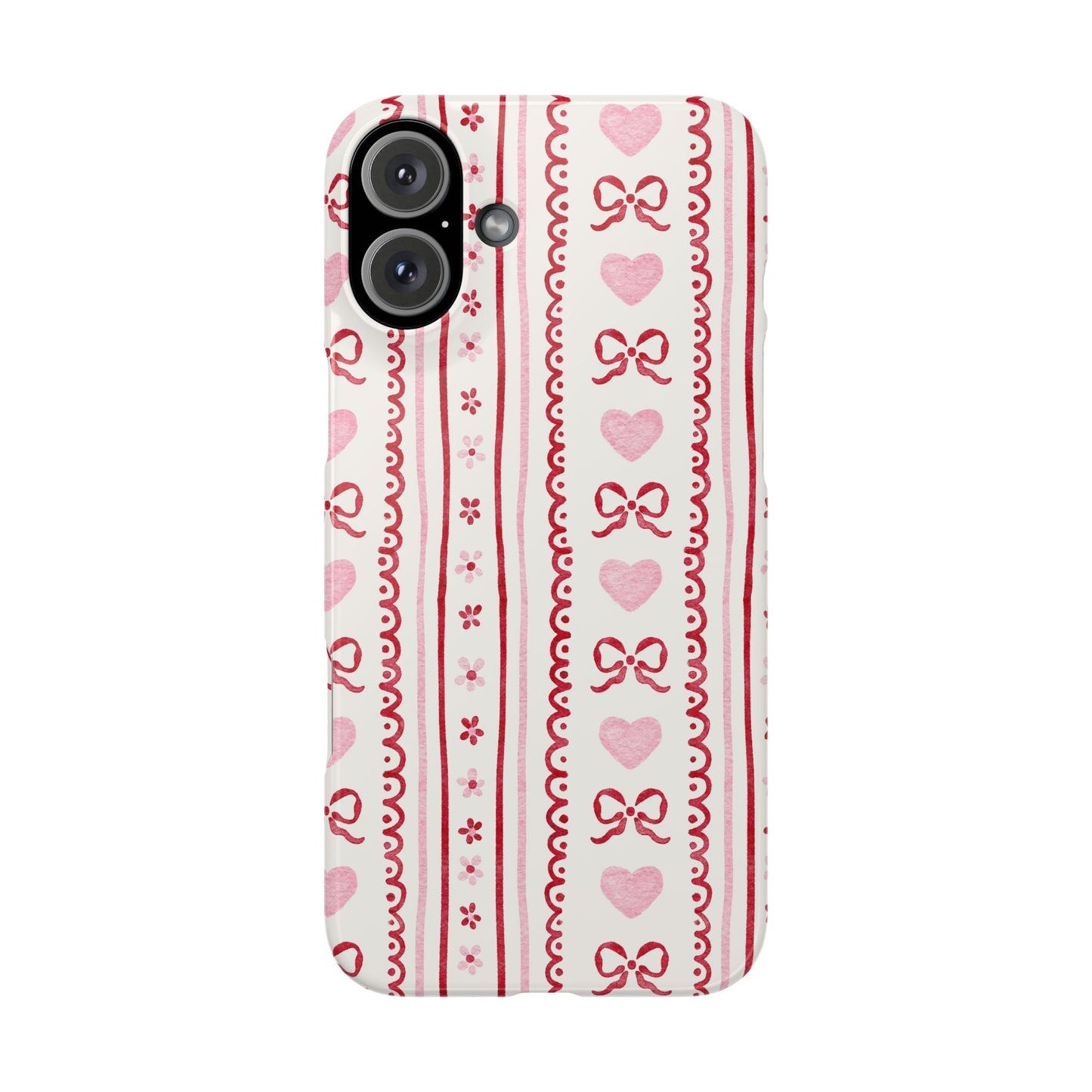 Watercolor Bow Slim Phone Case - Valentine's Day Print