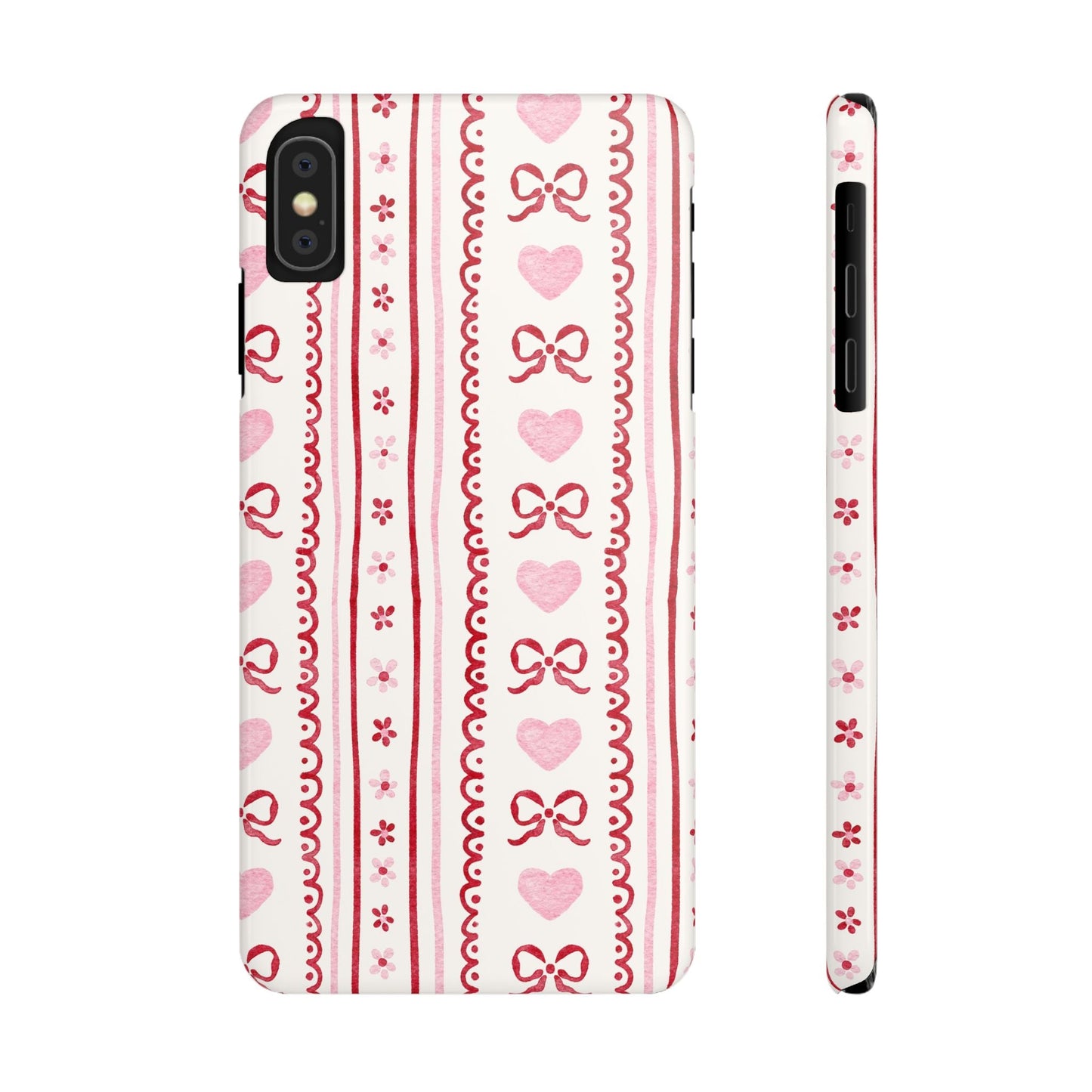 Watercolor Bow Slim Phone Case - Valentine's Day Print