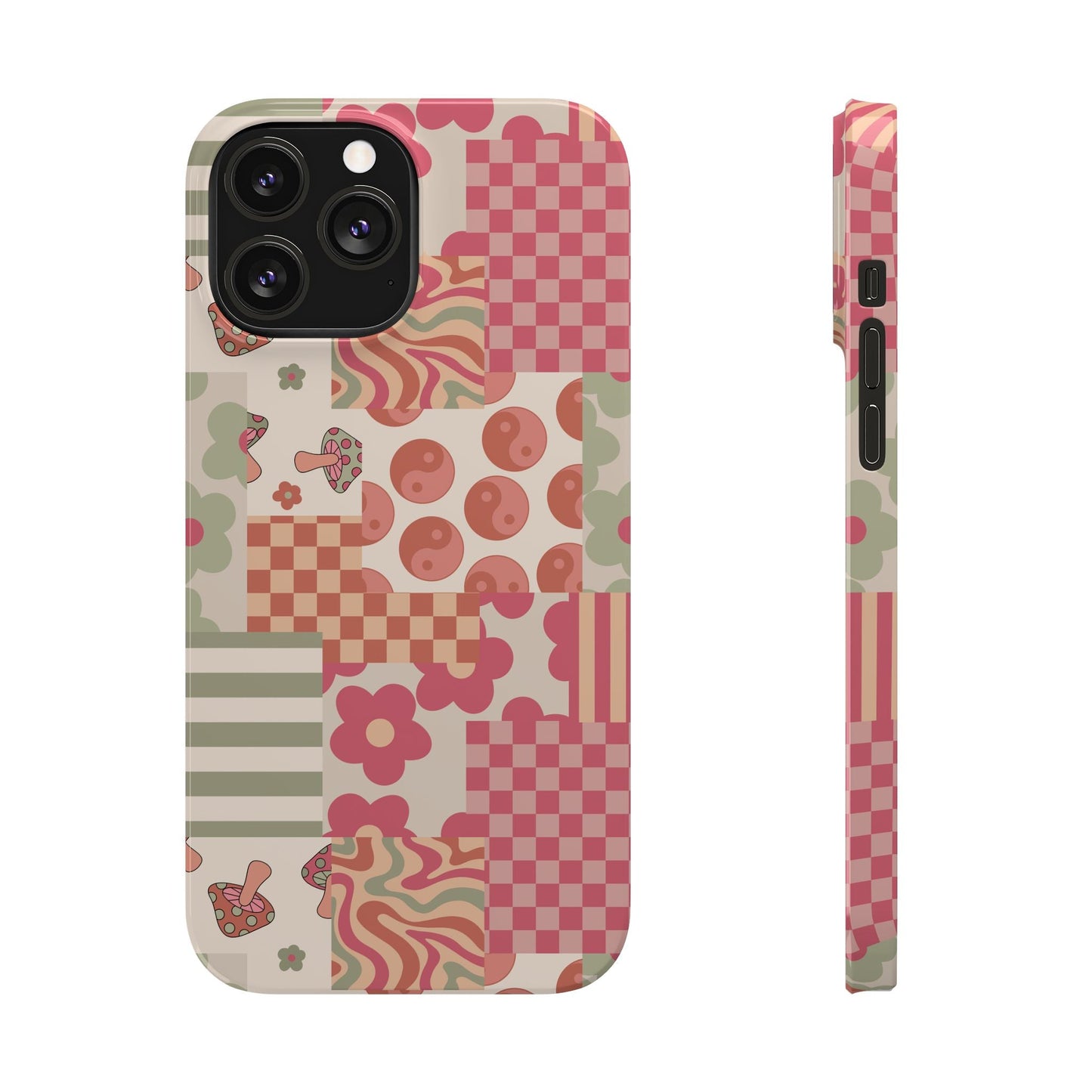 Groovy wavy mushroom Bright Phone Case