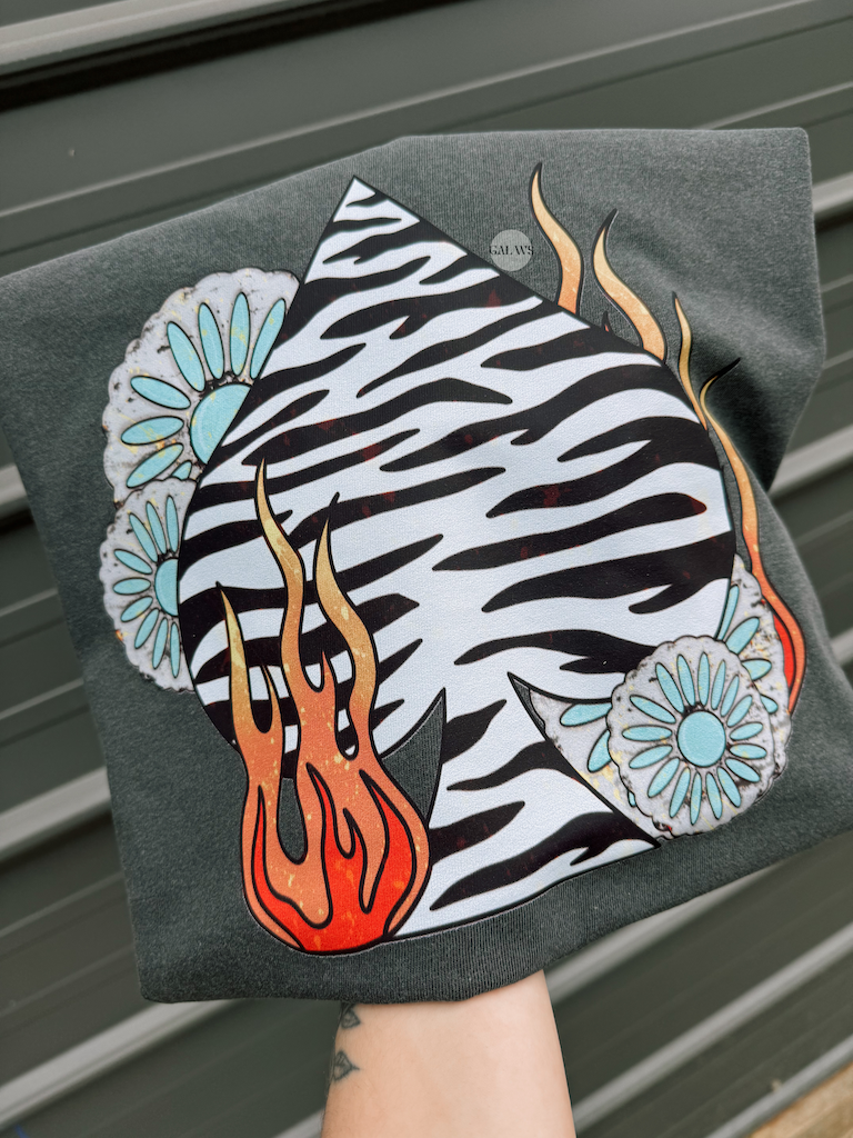 Zebra western spade tee or sweatshirt