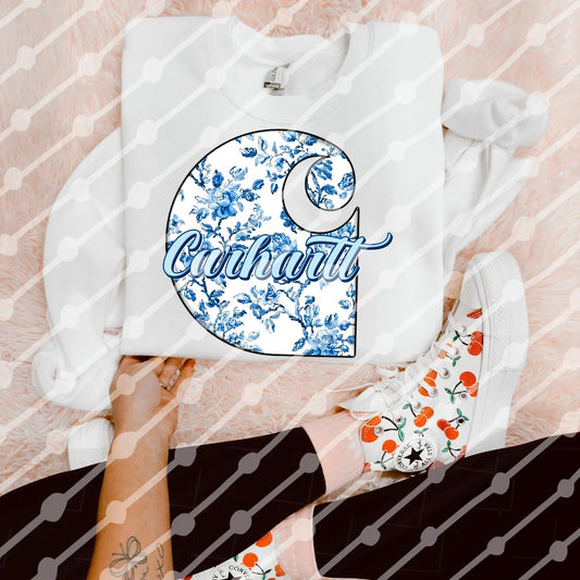 Blue floral CH tee or sweatshirt