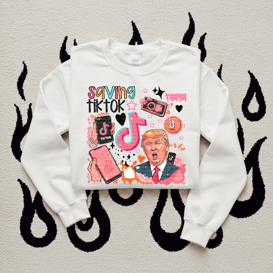 Saving tik Tok pink collage design tee & sweatshirt