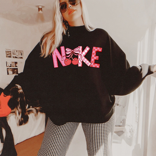 NKE cherry tee or sweatshirt